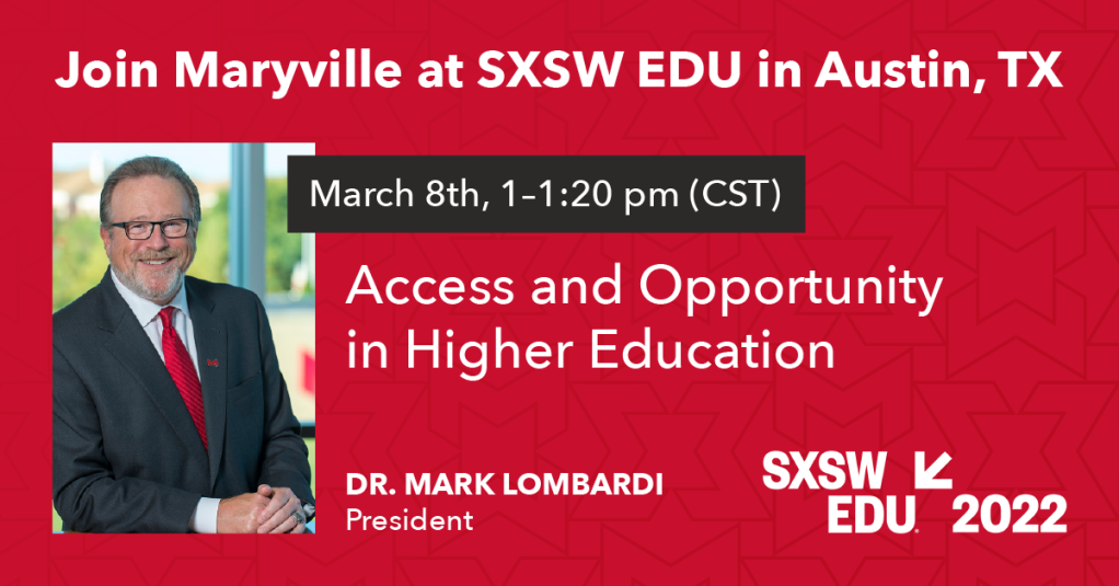 Dr Lombardi will be speaking on Access and Opportunity in Higher Education at SxSW Edu 2022. 