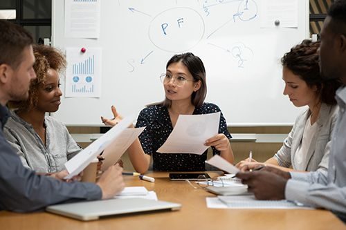 discussing financial statistics 