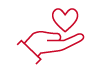 Hand holding Heart Icon