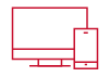 Desk monitor and smartphone icon